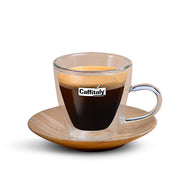 Set 2 Tazzine Espresso con Piattini di Bamboo [Abbonamento business]